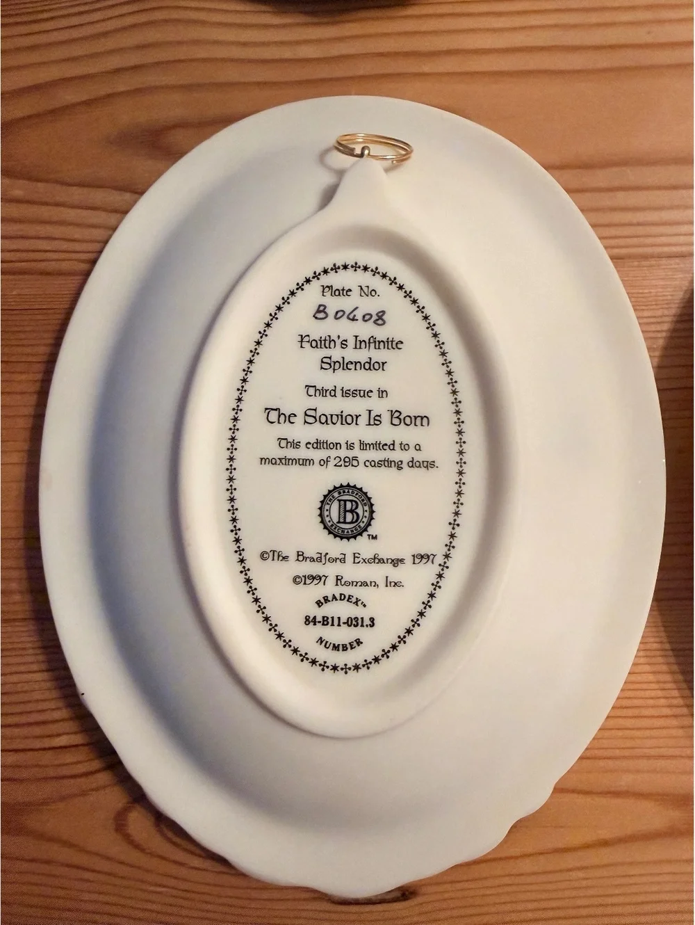 Bradford Exchange The Savior Is Born Set of 4 Bisque Porcelain Wall Plaques